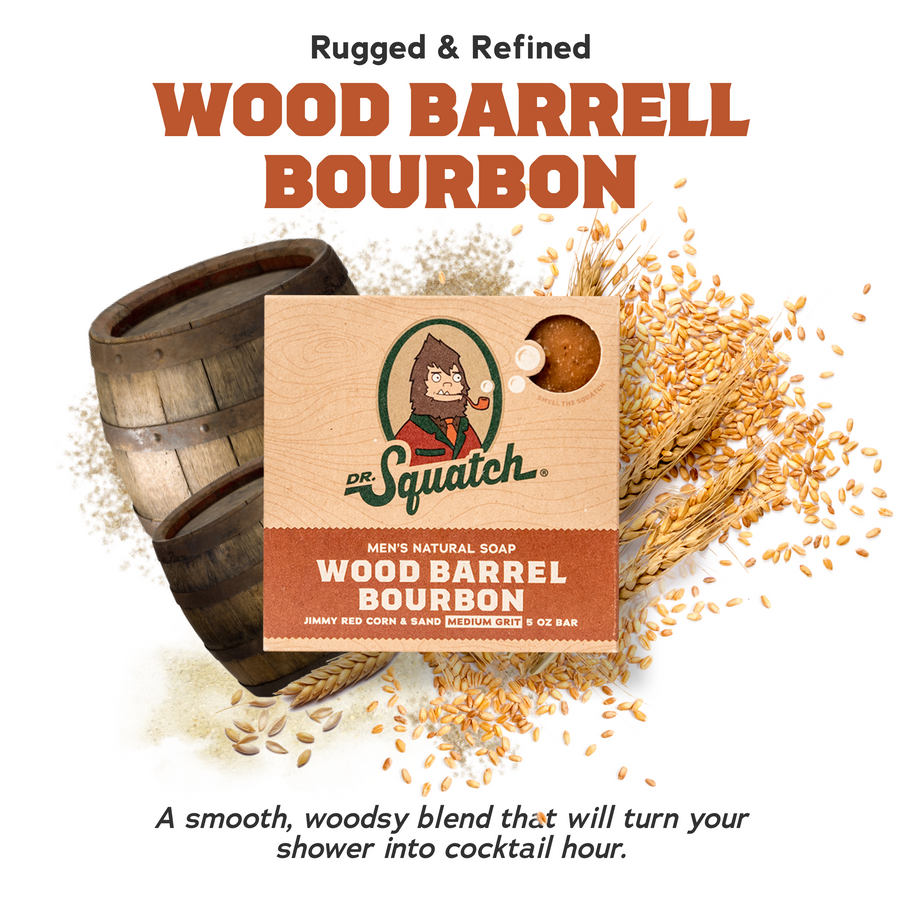 4-Pack Wood Barrel Bourbon Natural Bar Soap B8