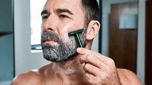 Lifestyle photo featuring Dr. Squatch Coconut Castaway Glide Guy Bundle gift set