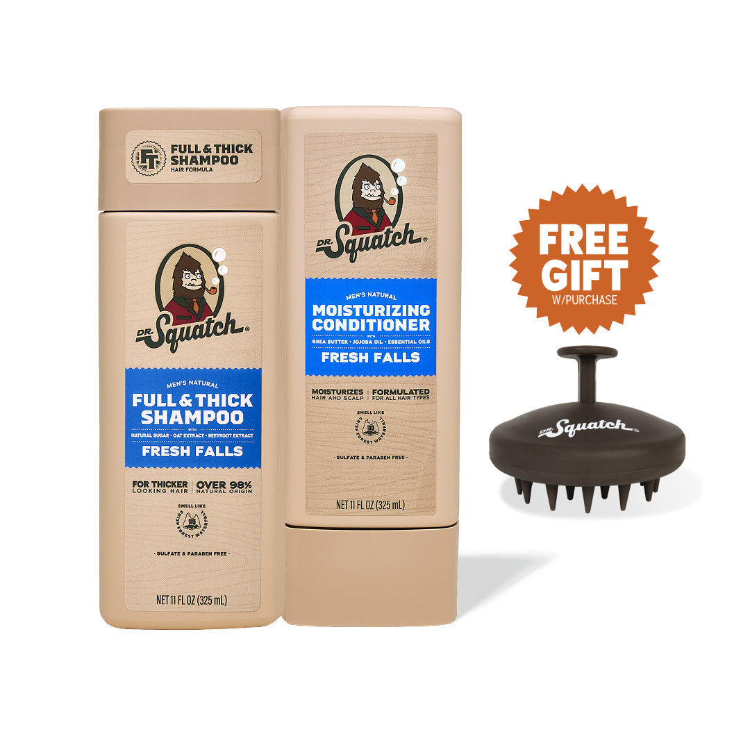 Hair Care Kit + Free Scalp Scrubber | Full & Thick Shampoo | Moisturizing Conditioner | Natural Products for Men P2
