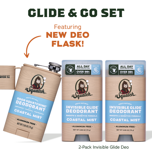 Dr. Squatch Coastal Mist IG Glide 2-Pack + Deo Flask gift set