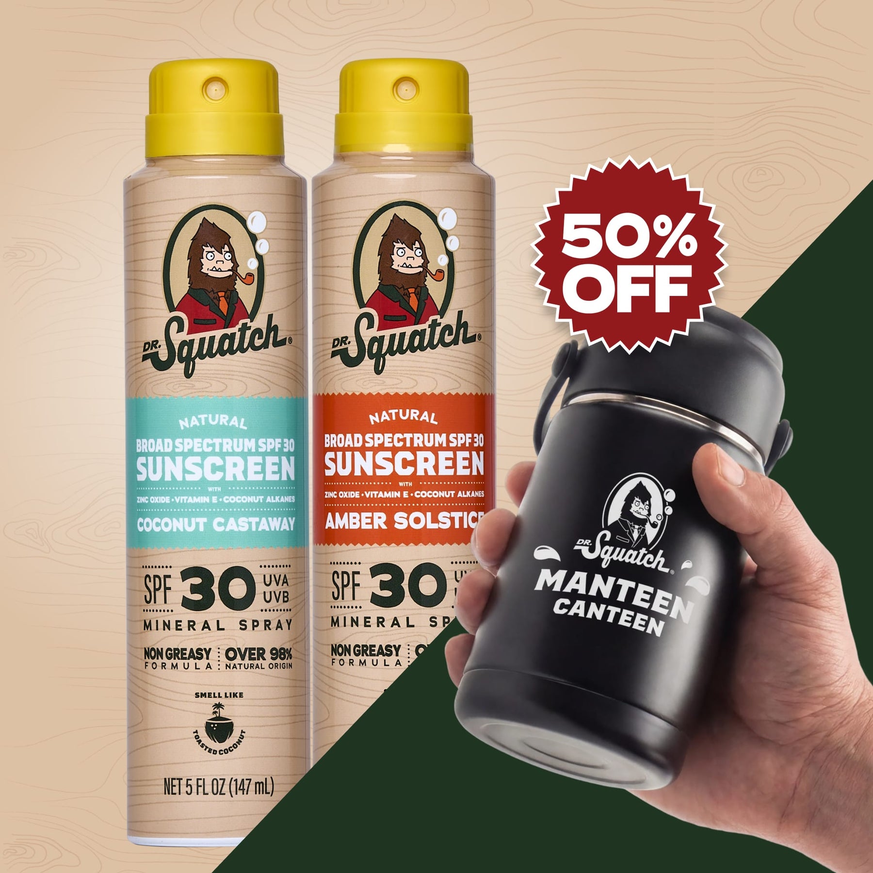 2-Pack Sunscreen + Manteen Canteen M1