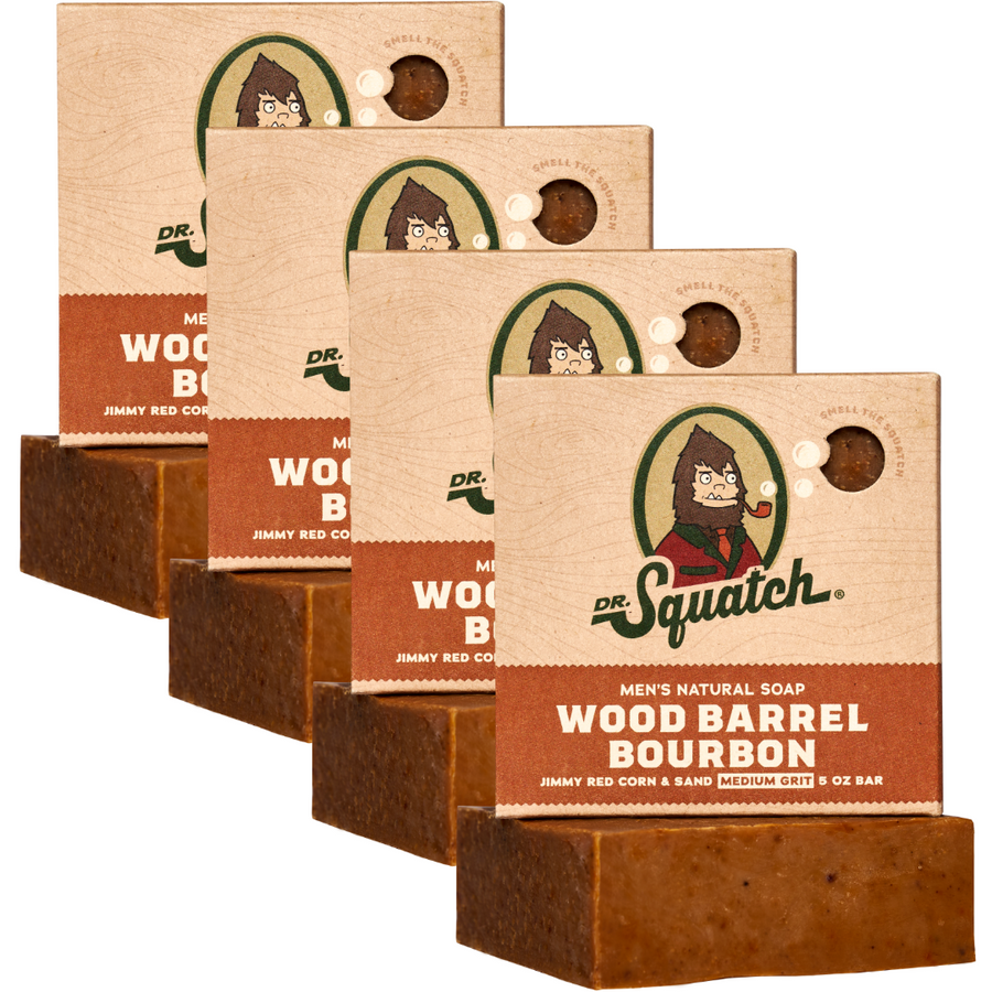 4-Pack Wood Barrel Bourbon Natural Bar Soap B8