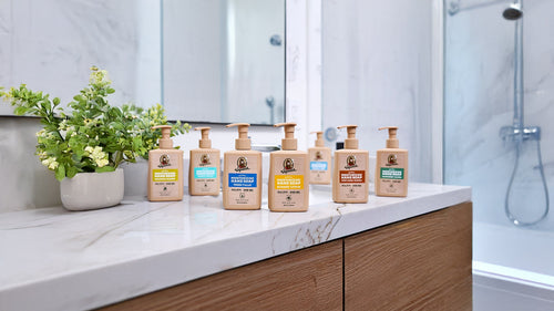 Lifestyle photo featuring Dr. Squatch Coastal Mist Hand Soap